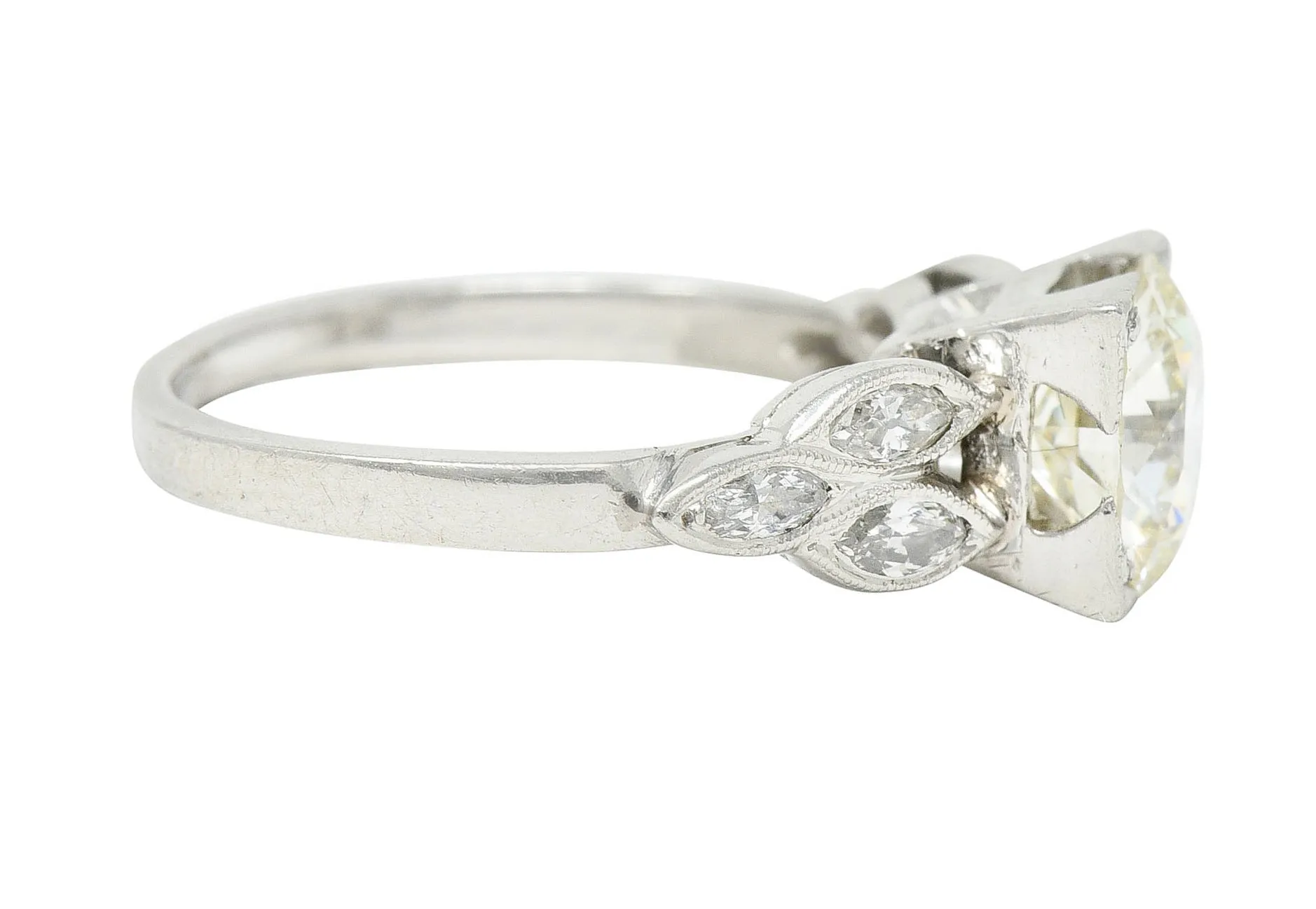 1950's Mid-Century 1.60 CTW Diamond Platinum Engagement Ring