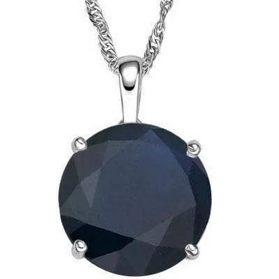 1CARAT GENUINE BLACK SAPPHIRE 18KT SOLID GOLD PENDANT