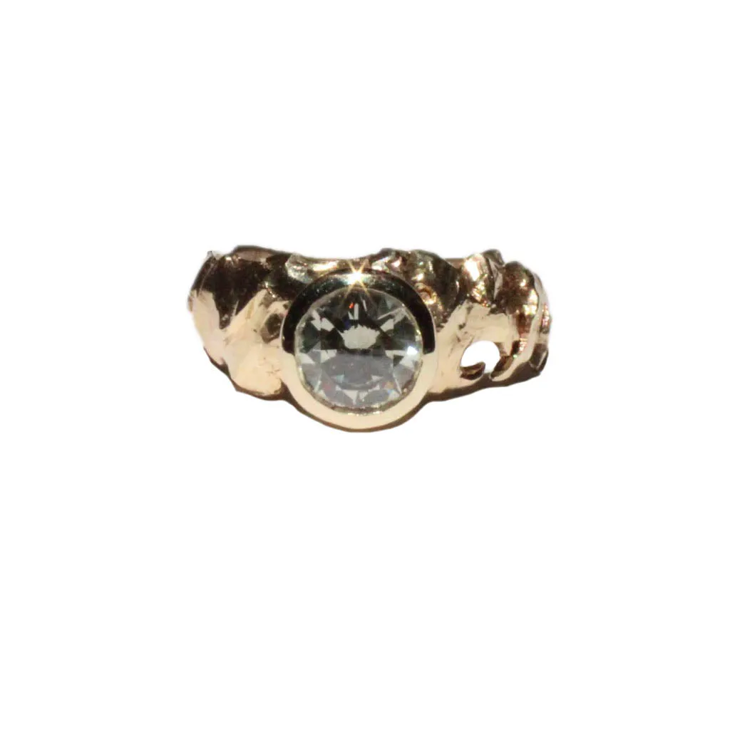 2 Carat Grey Diamond Ring in 14K Yellow Gold