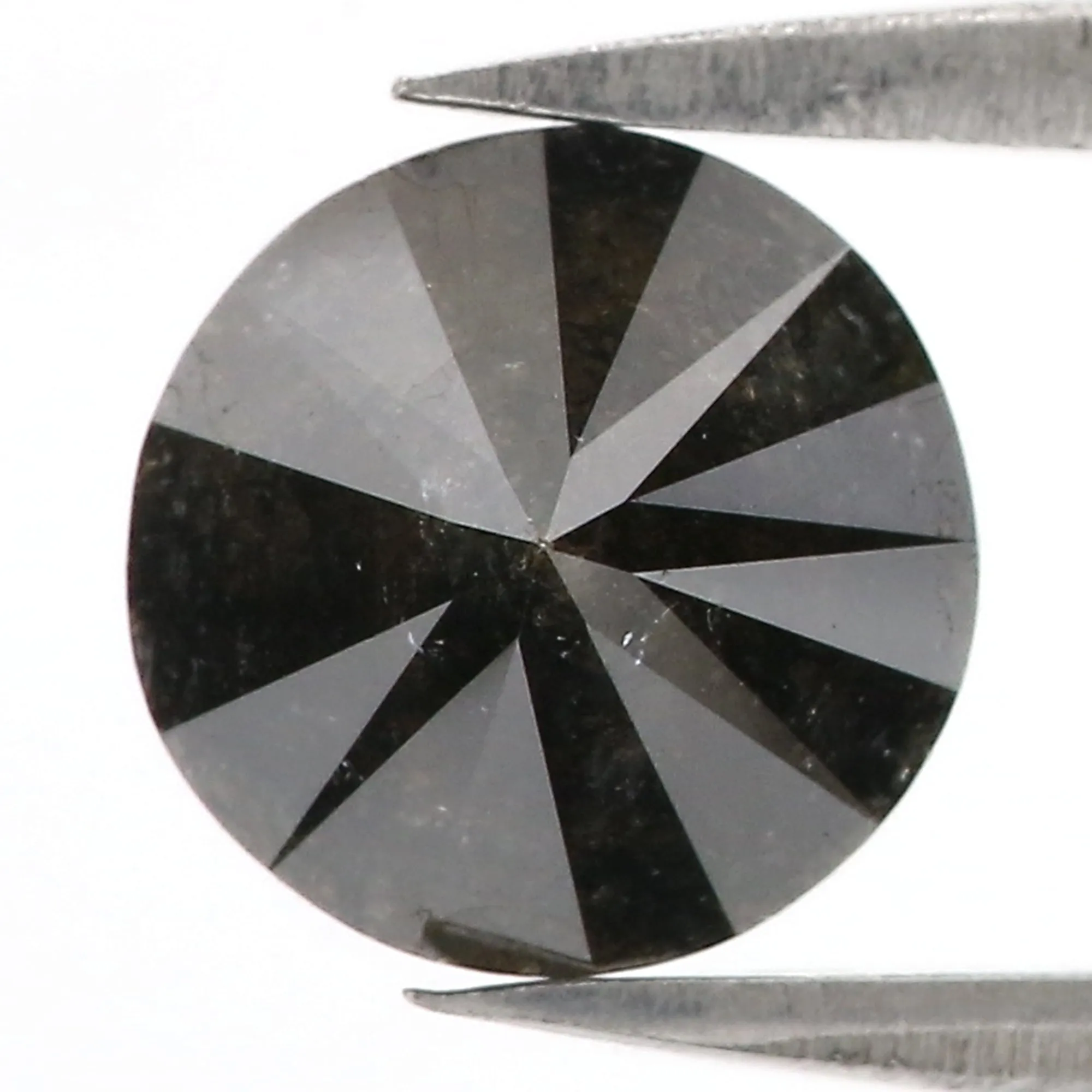 2.04 CT Natural Loose Round Cut Diamond Black Color Round Shape Diamond 7.80 MM Natural Salt And Pepper Round Brilliant Cut Diam