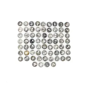 2.35 Ct Natural Loose Round Rose Cut Diamond Salt And Pepper Diamond 1.90 MM Natural Diamond Black Grey Color Round Rose Cut Dia