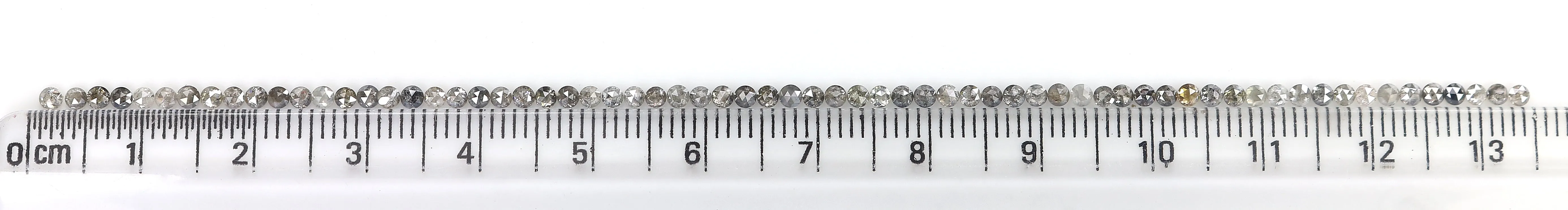 2.35 Ct Natural Loose Round Rose Cut Diamond Salt And Pepper Diamond 1.90 MM Natural Diamond Black Grey Color Round Rose Cut Dia