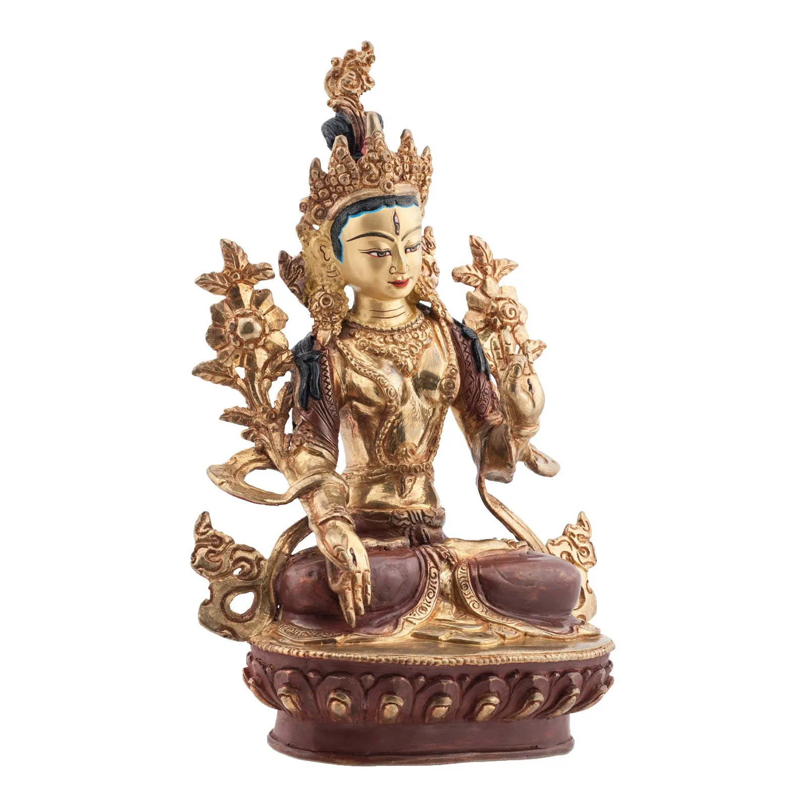 24kt Gold Plated White Tara Statue