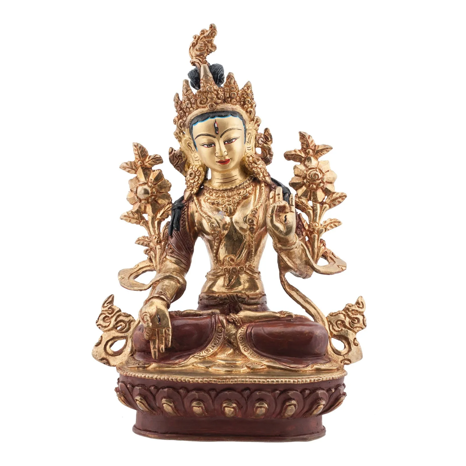 24kt Gold Plated White Tara Statue