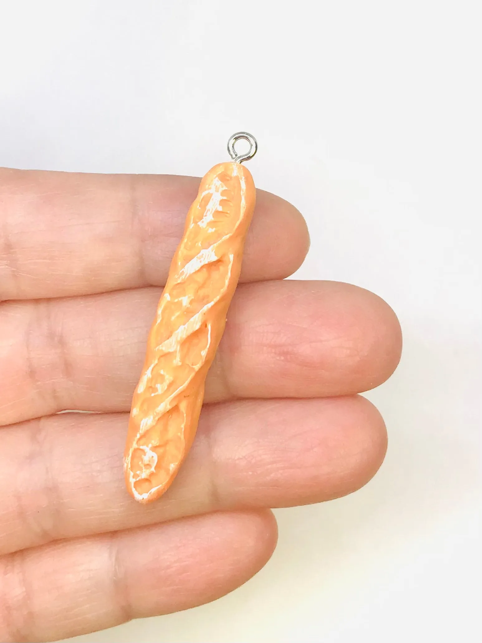 4 Acrylic French Bread charm, Resin Charm