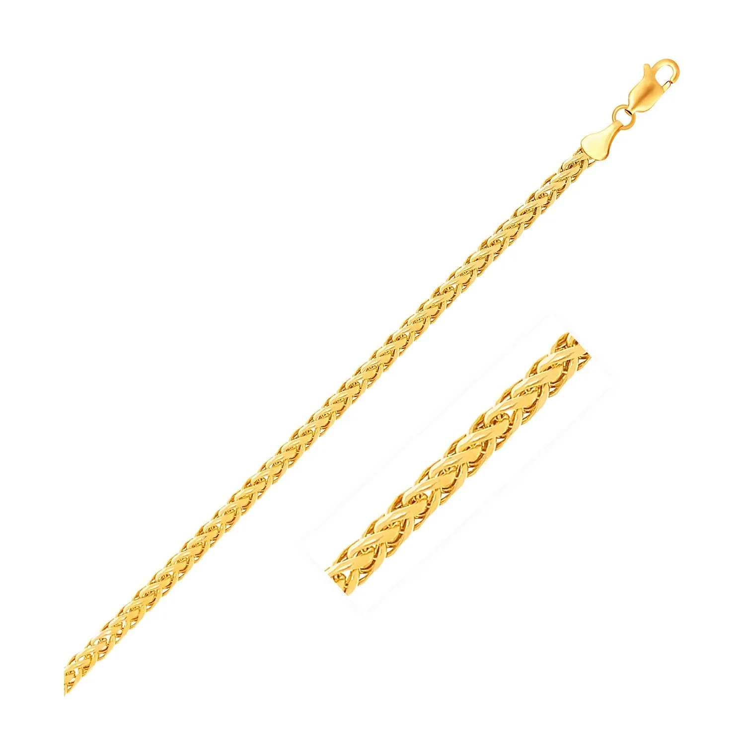 4.1mm 14k Yellow Gold Diamond Cut Round Franco Chain-rx42060-20