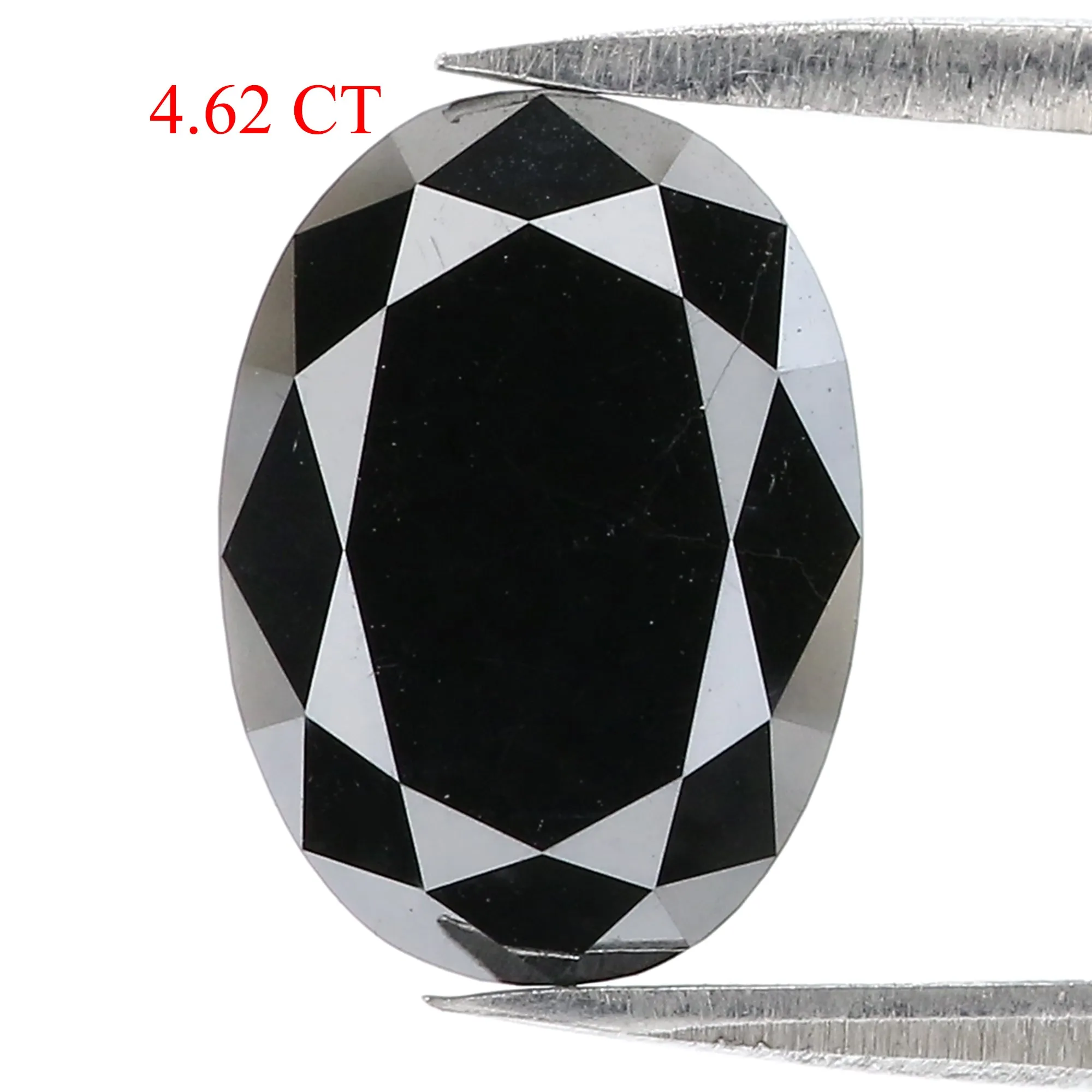 4.62 CT Natural Loose Oval Cut Diamond Black Oval Diamond 11.90 MM Natural Loose Diamond Black Color Oval Shape Rose Cut Diamond