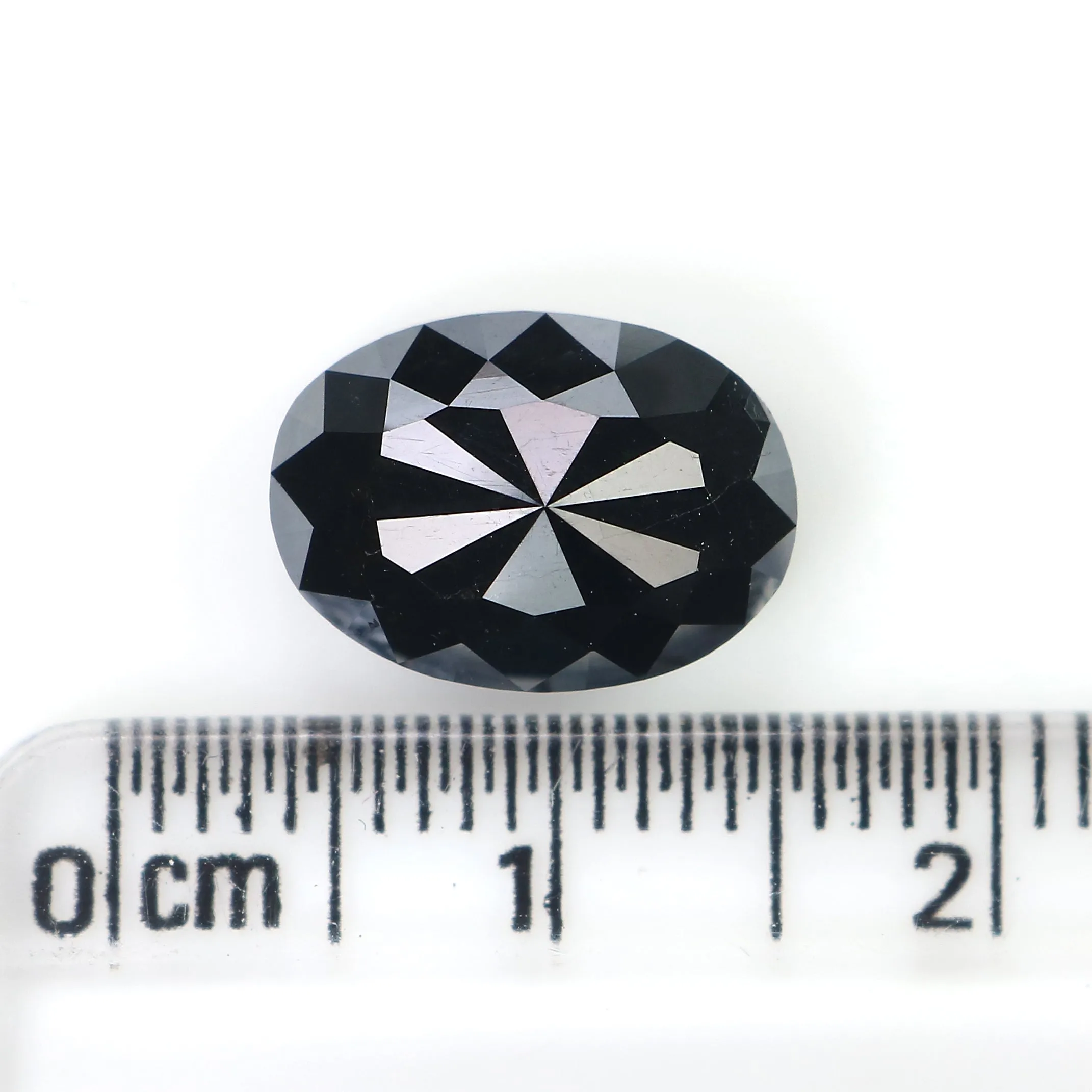 4.62 CT Natural Loose Oval Cut Diamond Black Oval Diamond 11.90 MM Natural Loose Diamond Black Color Oval Shape Rose Cut Diamond