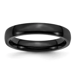 4mm Black Plated Stainless Steel Polished Domed Band