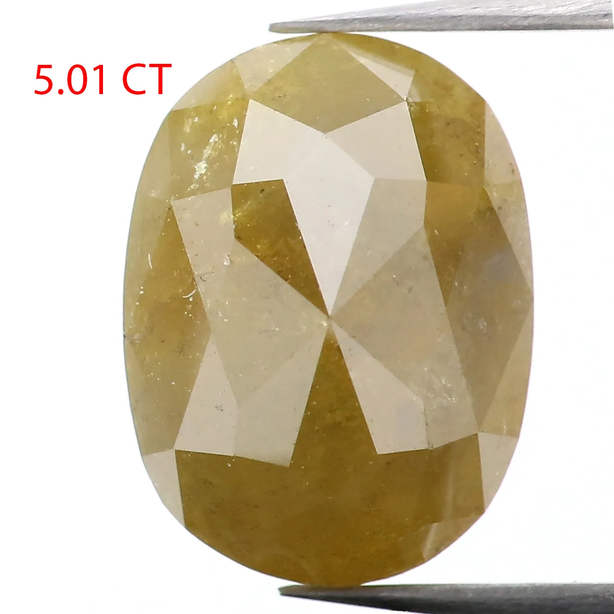 5.01 CT Natural Loose Oval Shape Diamond Yellow Color Oval Shape Diamond 11.40 MM Natural Loose Green Color Oval Rose Cut Diamon