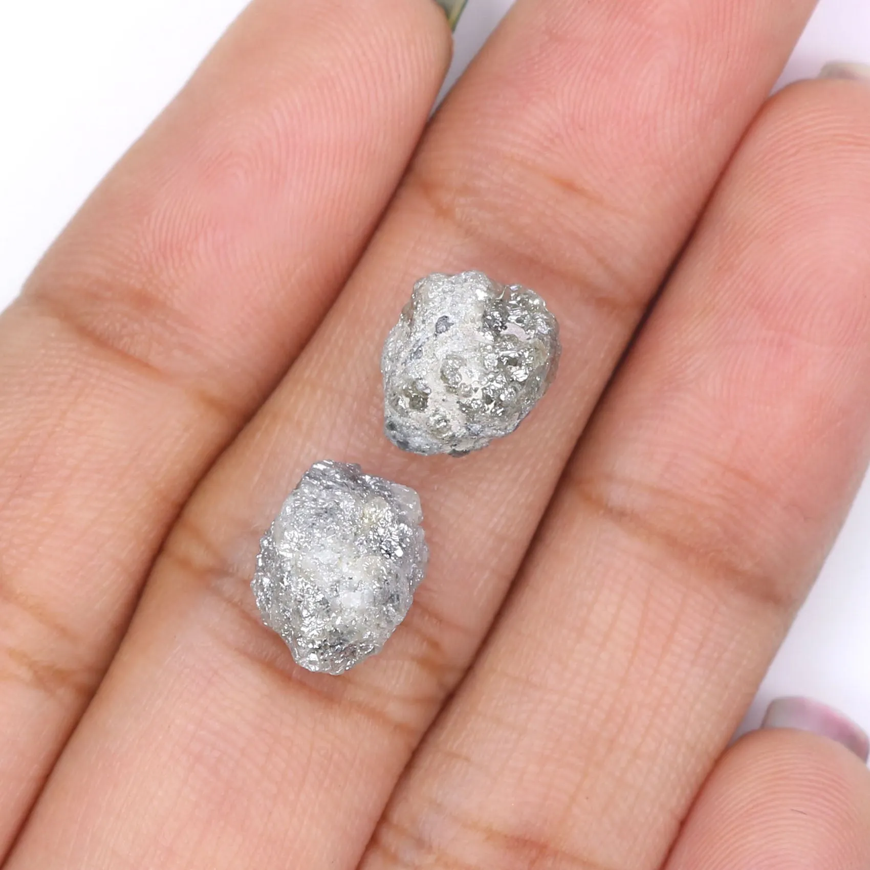 7.17 CT Natural Loose Rough Cut Diamond Grey Color Rough Cut Diamond 9.15 MM Natural Loose Grey Diamond Rough Irregular Cut Diam