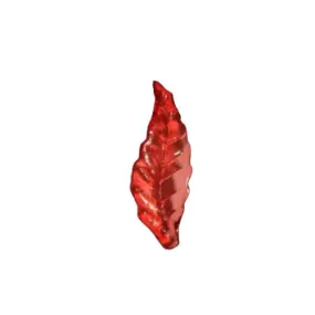 Acrylic Beads, Leaf, Transparent, Red, 28mm