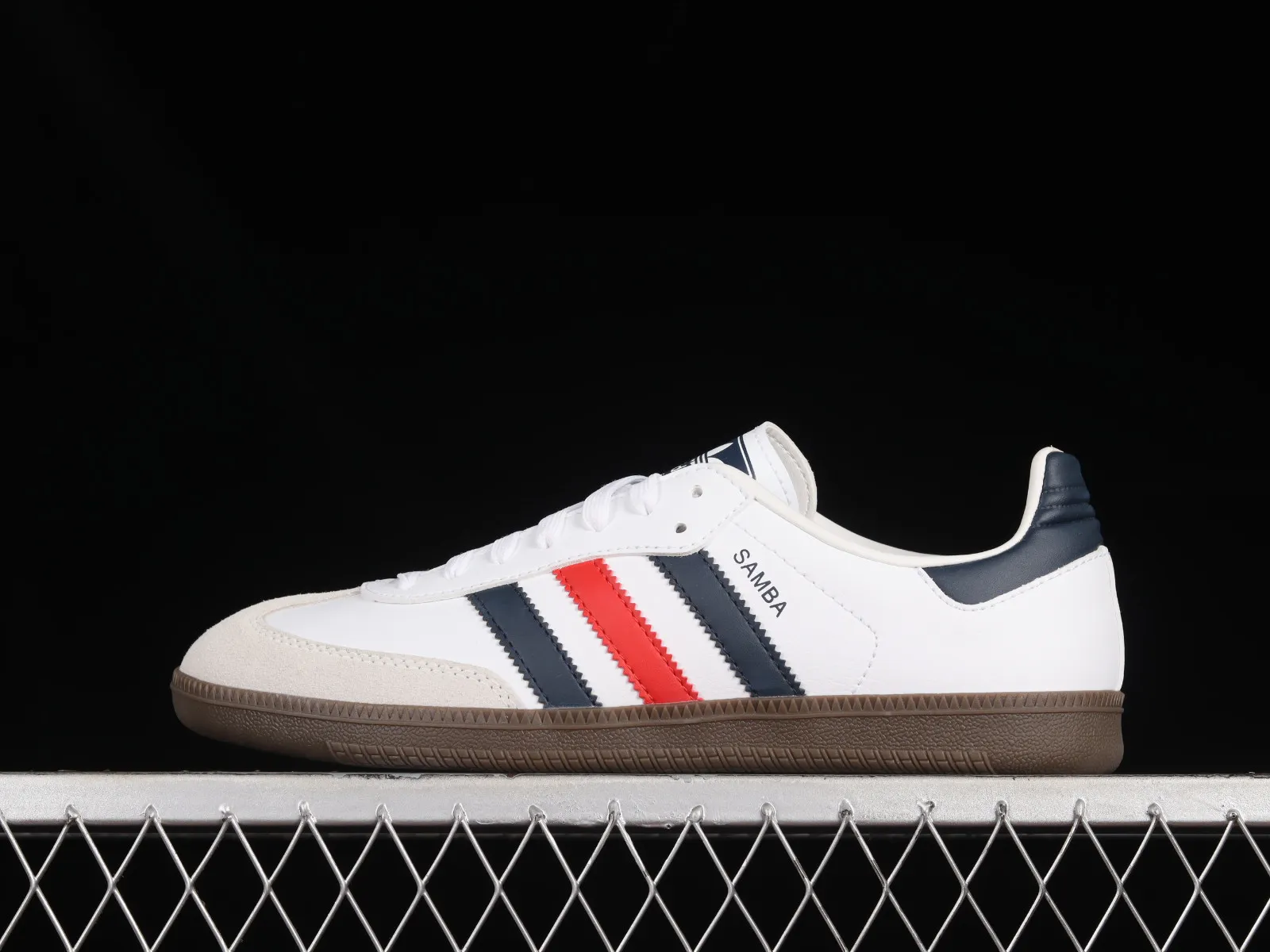 Adidas Samba Vegan OG Cloud White Navy Blue Red F75247