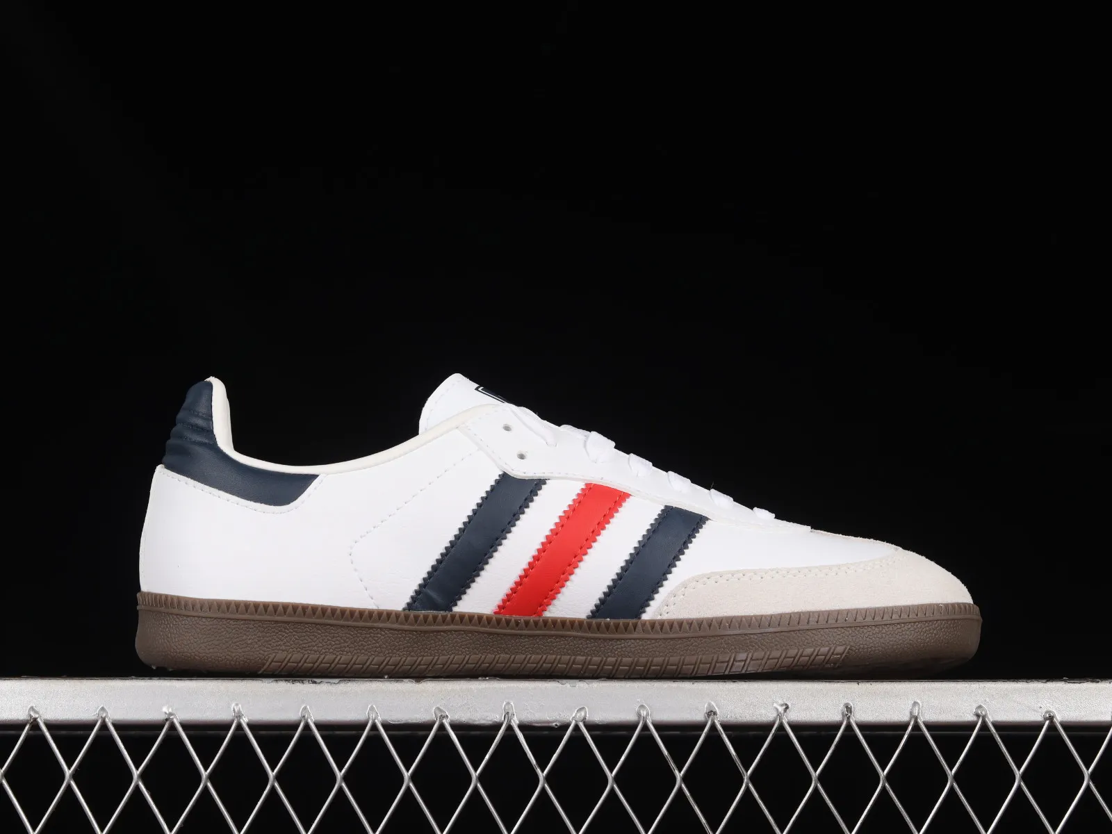 Adidas Samba Vegan OG Cloud White Navy Blue Red F75247