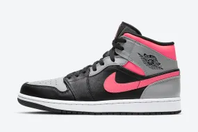 Air Jordan 1 Mid Pink Shadow Black Light Smoke Grey 554724-059