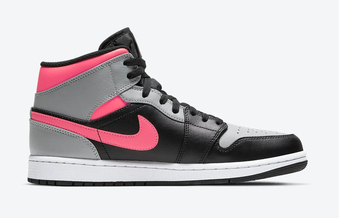 Air Jordan 1 Mid Pink Shadow Black Light Smoke Grey 554724-059