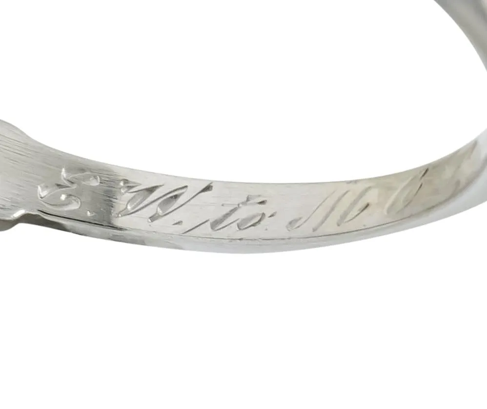 Art Deco Diamond 18 Karat White Gold Anniversary Band Ring