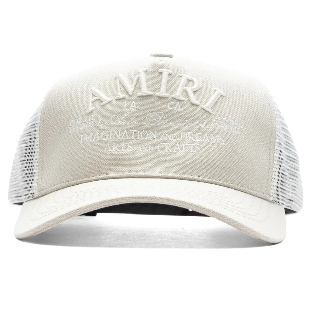 Arts District Trucker Hat - Stone Grey