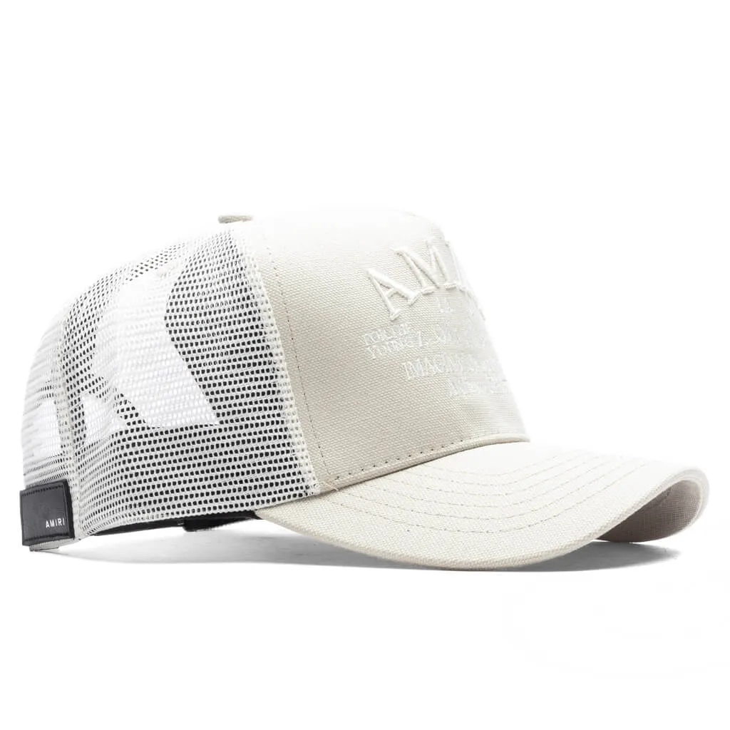 Arts District Trucker Hat - Stone Grey