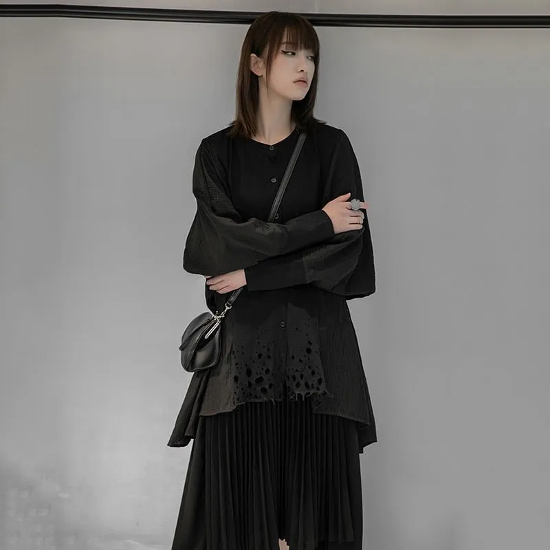 Asami Loose Long Sleeve Irregular Shirt