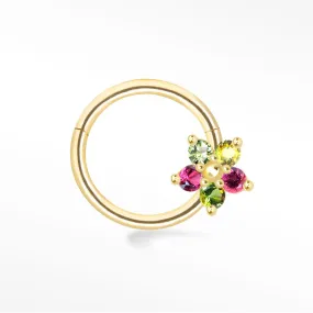 Baby Buttercup in Multi Tourmaline 14k Yellow Gold Clicker