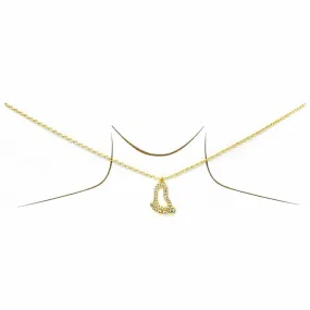 Baby Foot Pave Pendant Gold Dipped Chain Necklace
