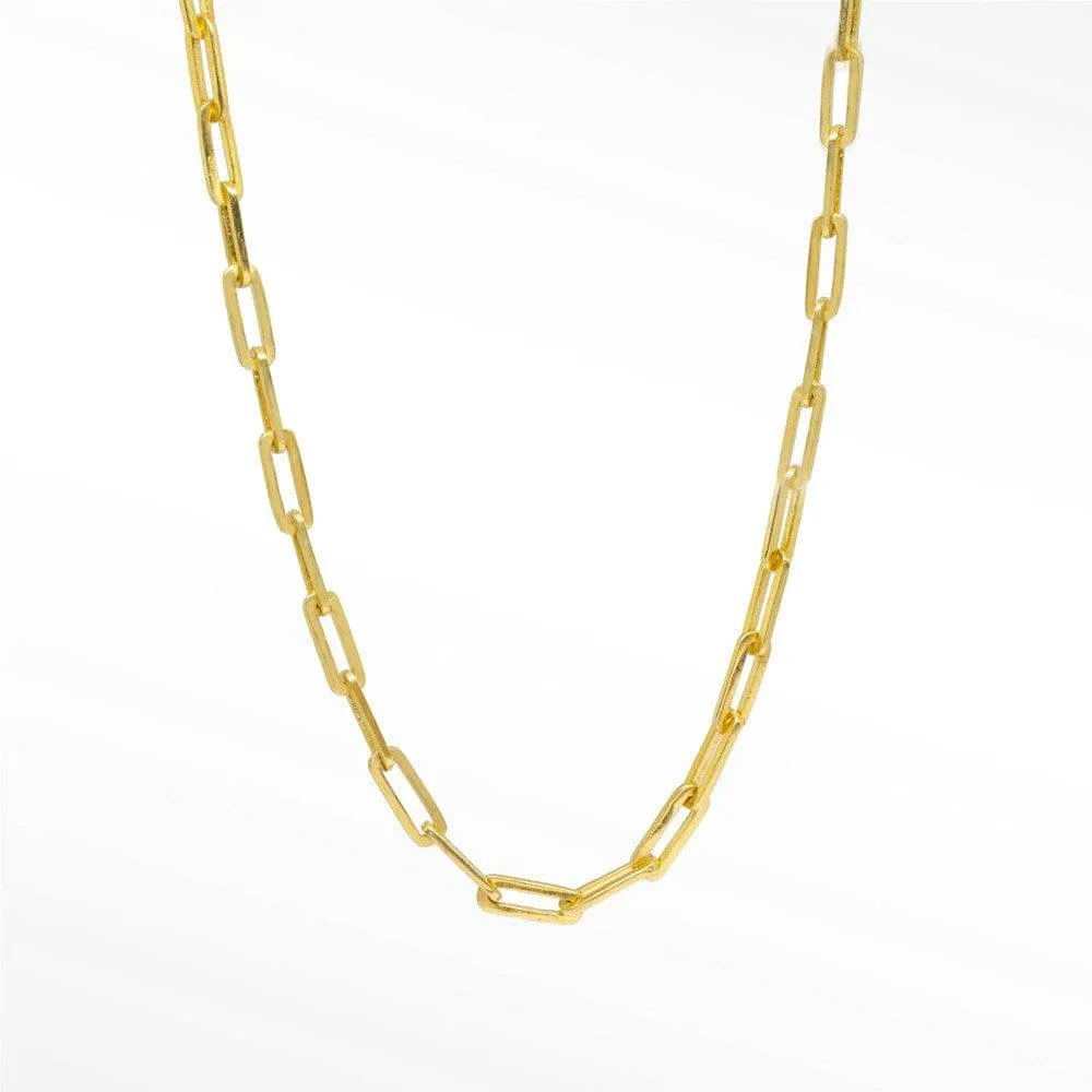 Baby Paperclip Gold Vermeil Necklace 18''