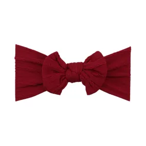 Baby Top Knot Single Bow Headband Cherry