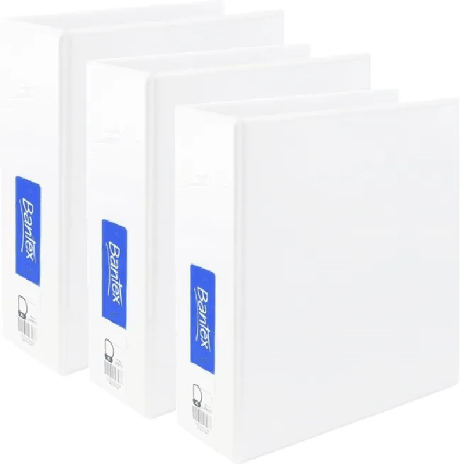 Bantex Insert Ring Binder 2D 50mm A5 White Folder Pack 3