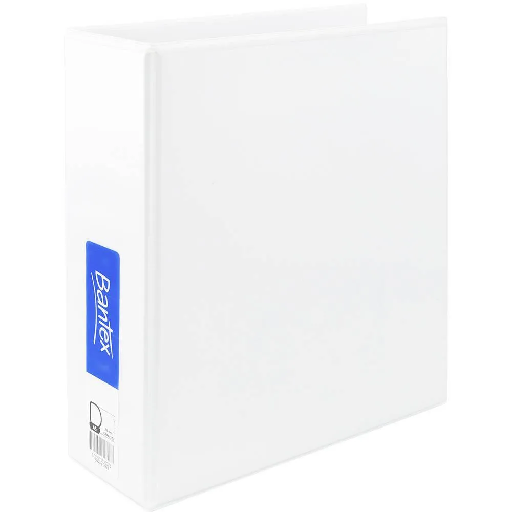 Bantex Insert Ring Binder 2D 50mm A5 White Folder Pack 3