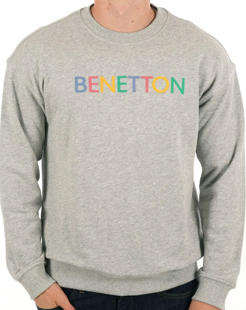 Benetton Logo Sweatshirt Grey