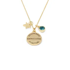 Birthstone Necklace December Gold Plated