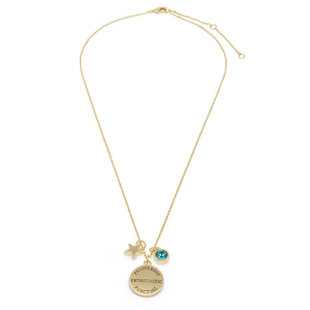 Birthstone Necklace December Gold Plated