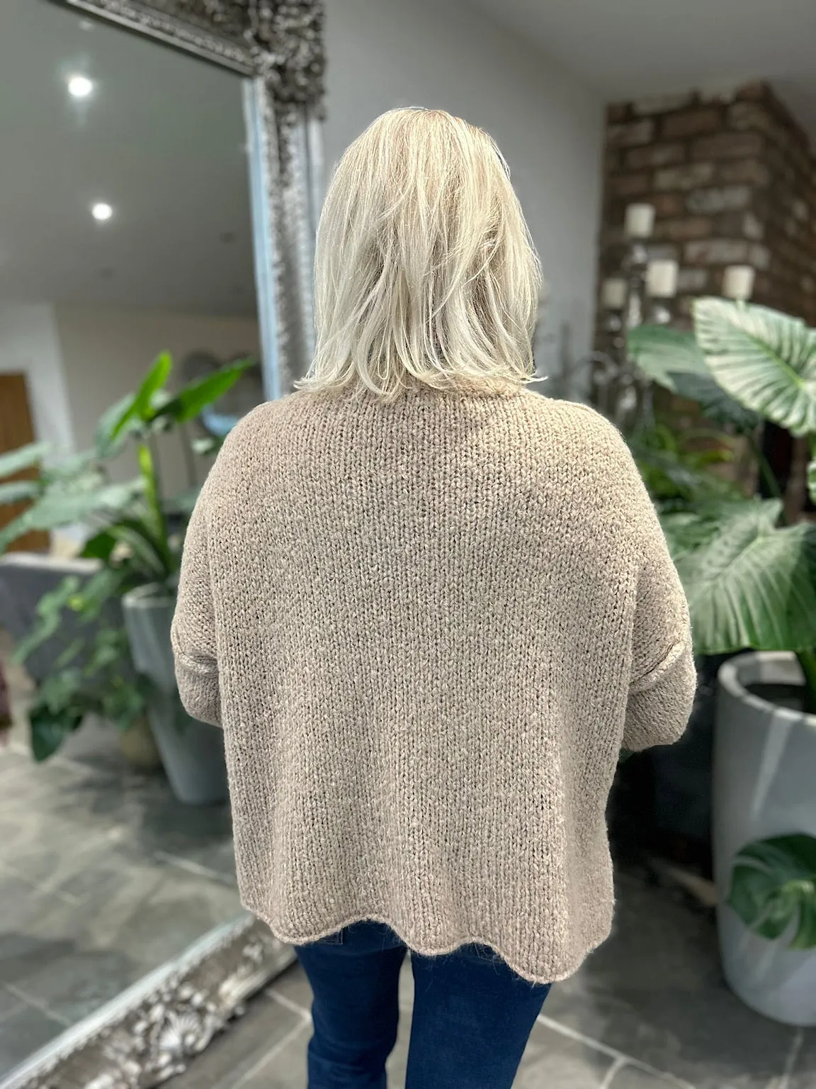 Biscuit Ribbed Neck Premium Jumper Alex