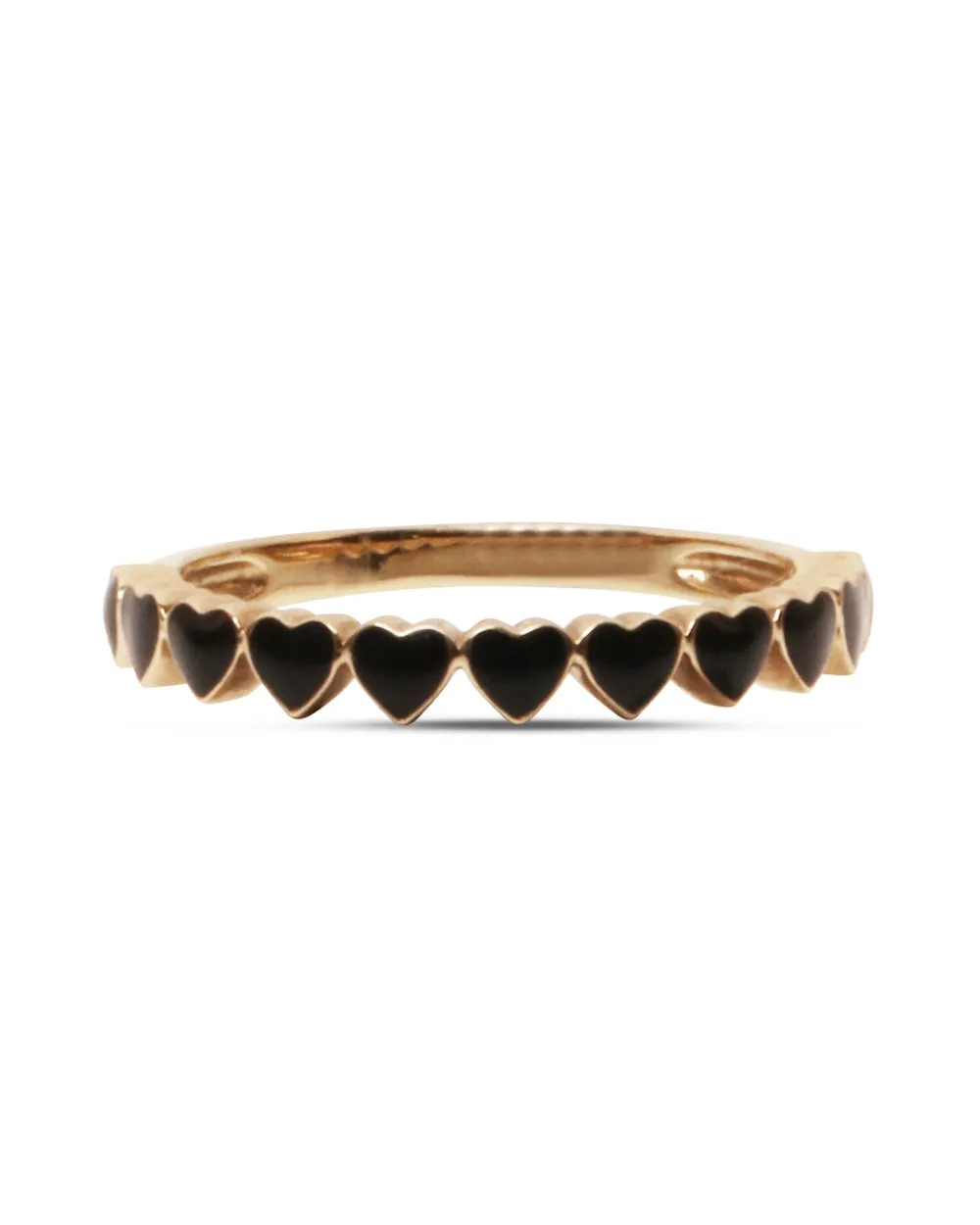 Black Enamel Heart Ring