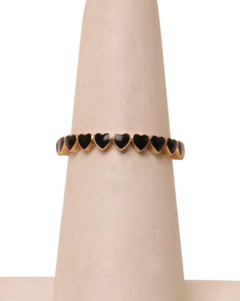 Black Enamel Heart Ring