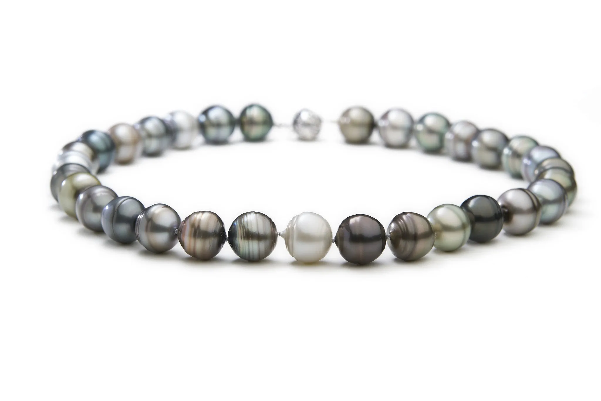 Black Pearl Necklace Multicolour Tahitian Pearls