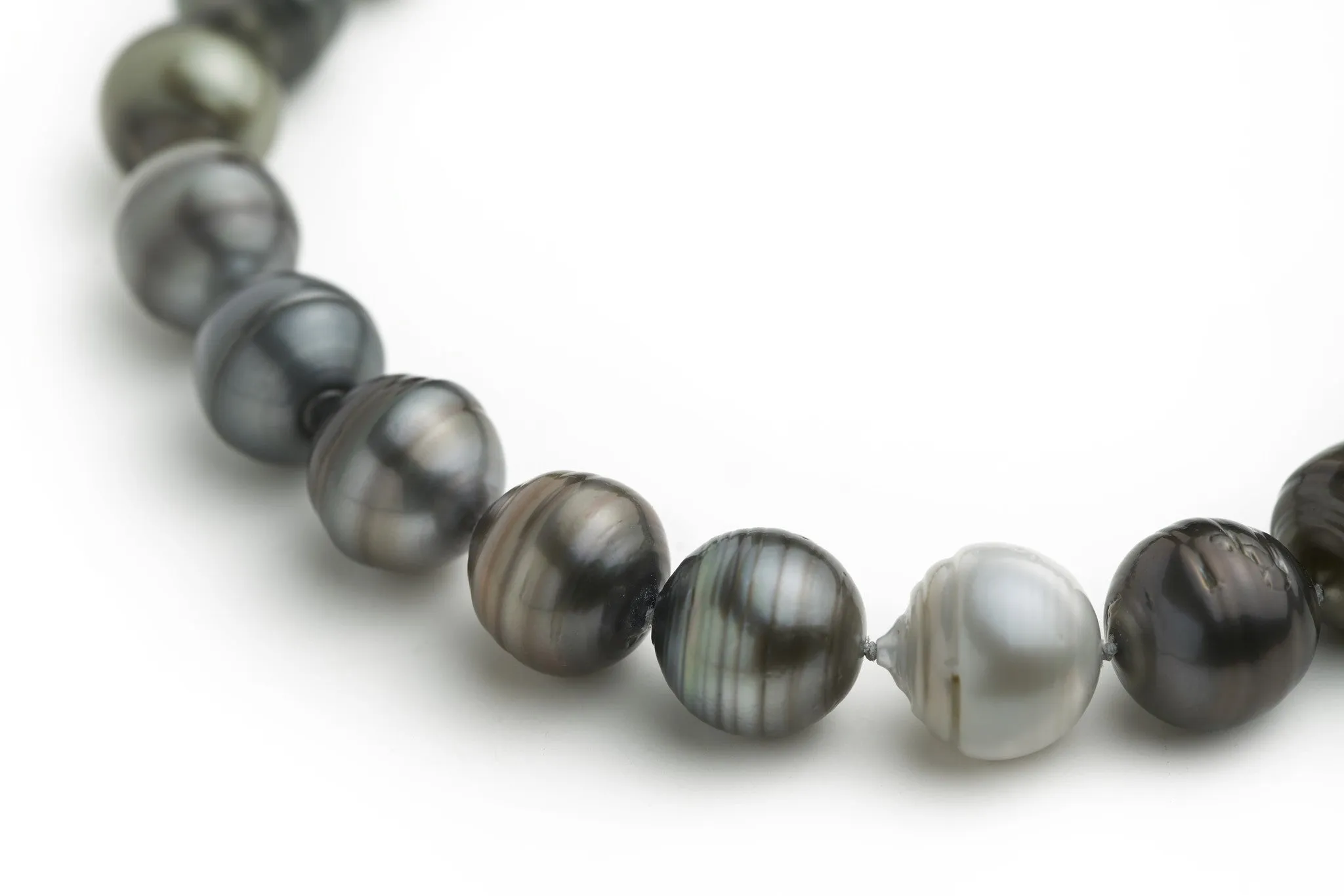 Black Pearl Necklace Multicolour Tahitian Pearls