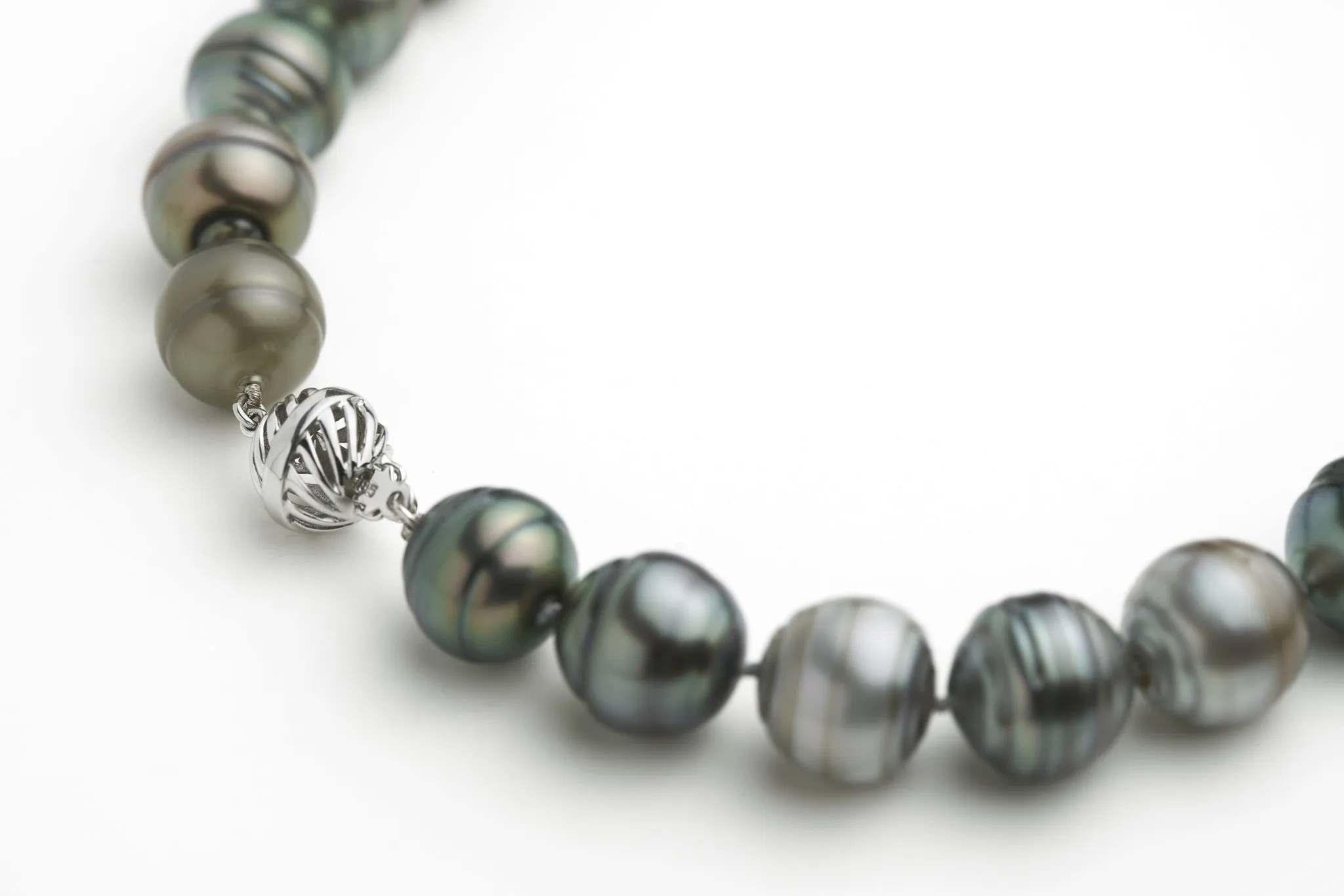 Black Pearl Necklace Multicolour Tahitian Pearls