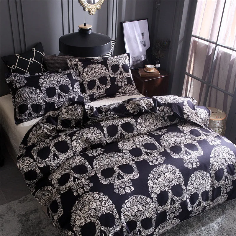 Black Sugar Skulls Bedding