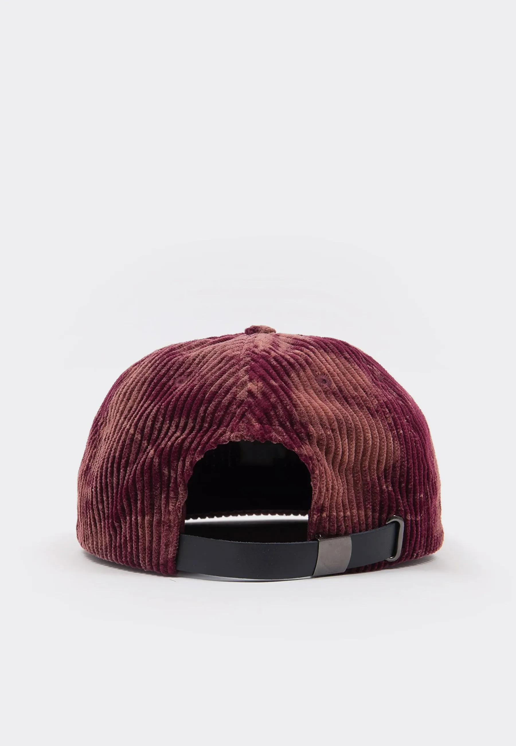 Bleached Cord Logo Head Hat - burgandy