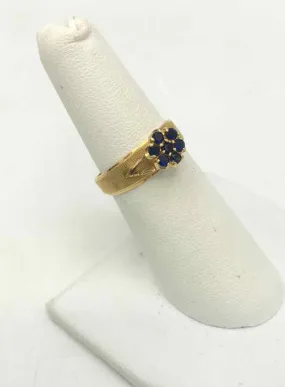 Blue 14k Gold 18k Ring Sz 7