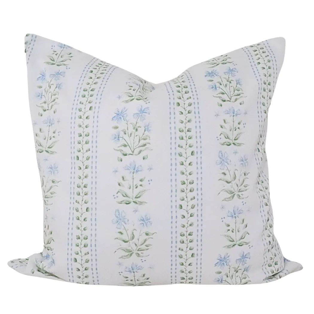 Blue and Green trellis cushion cover