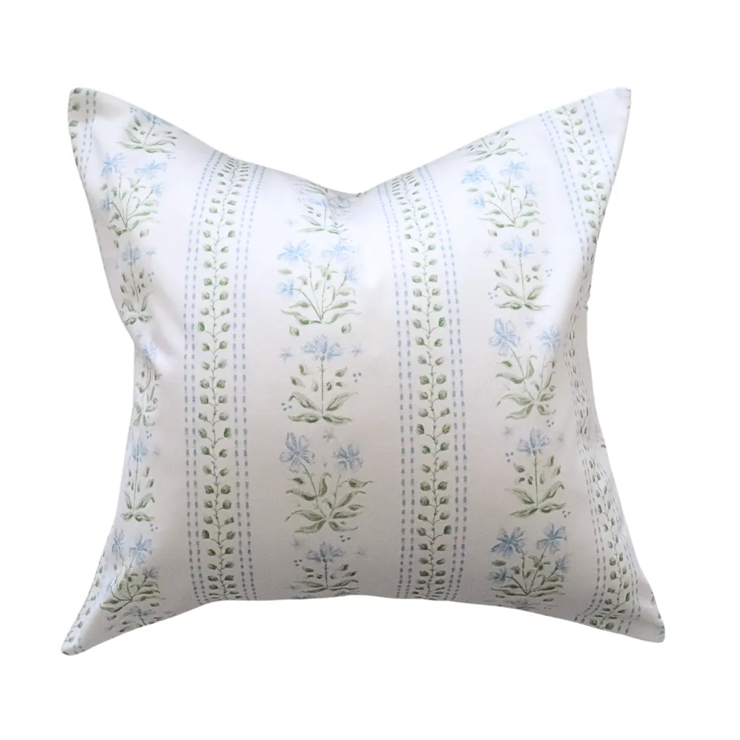 Blue and Green trellis cushion cover