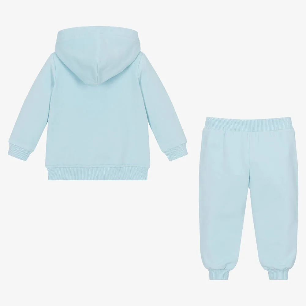 Blue Cotton Teddy Bear Zip-Up Tracksuit