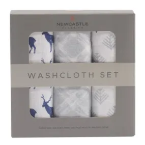 Blue Deer Washcloth Set of 3