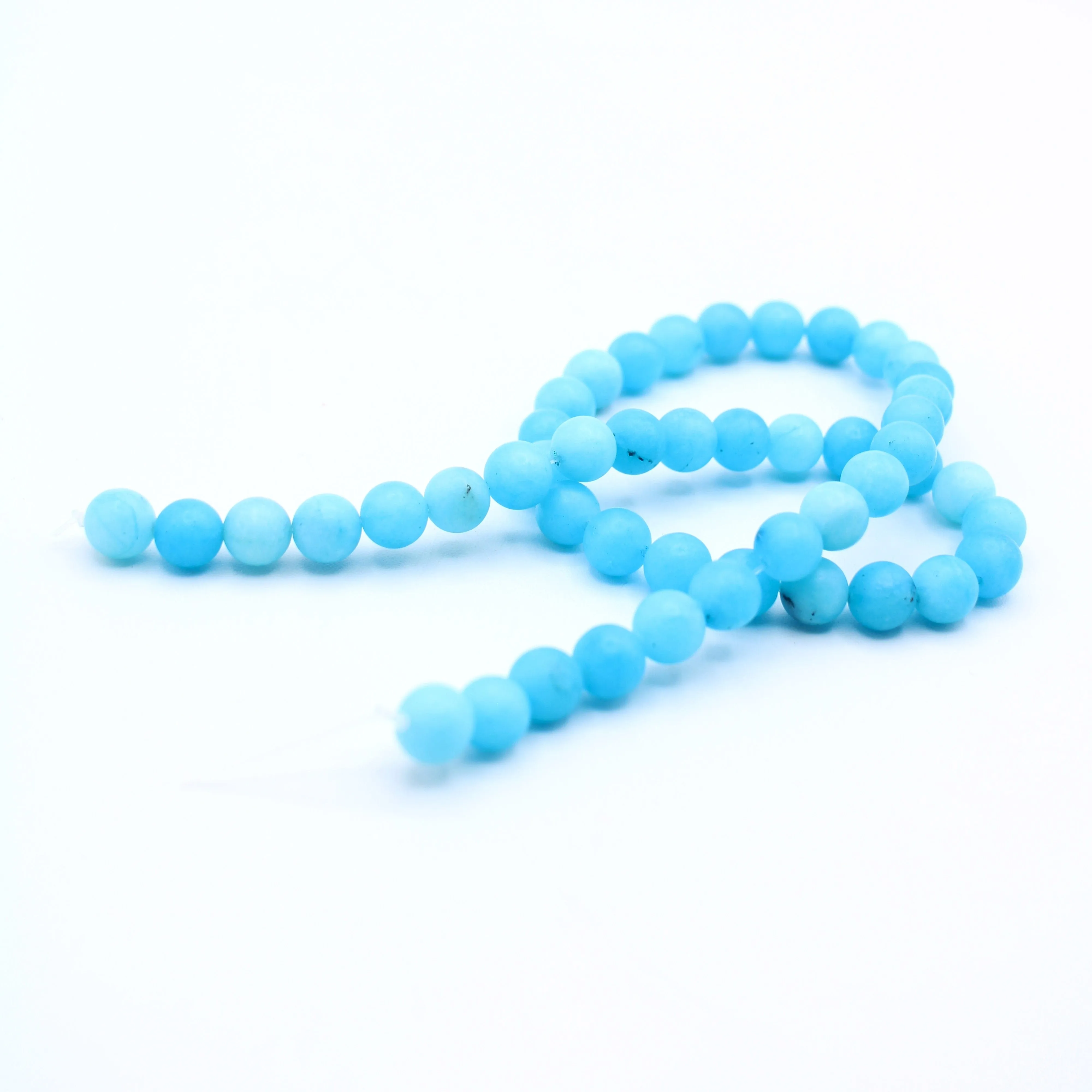 Blue Dyed Quartz Bead Strand