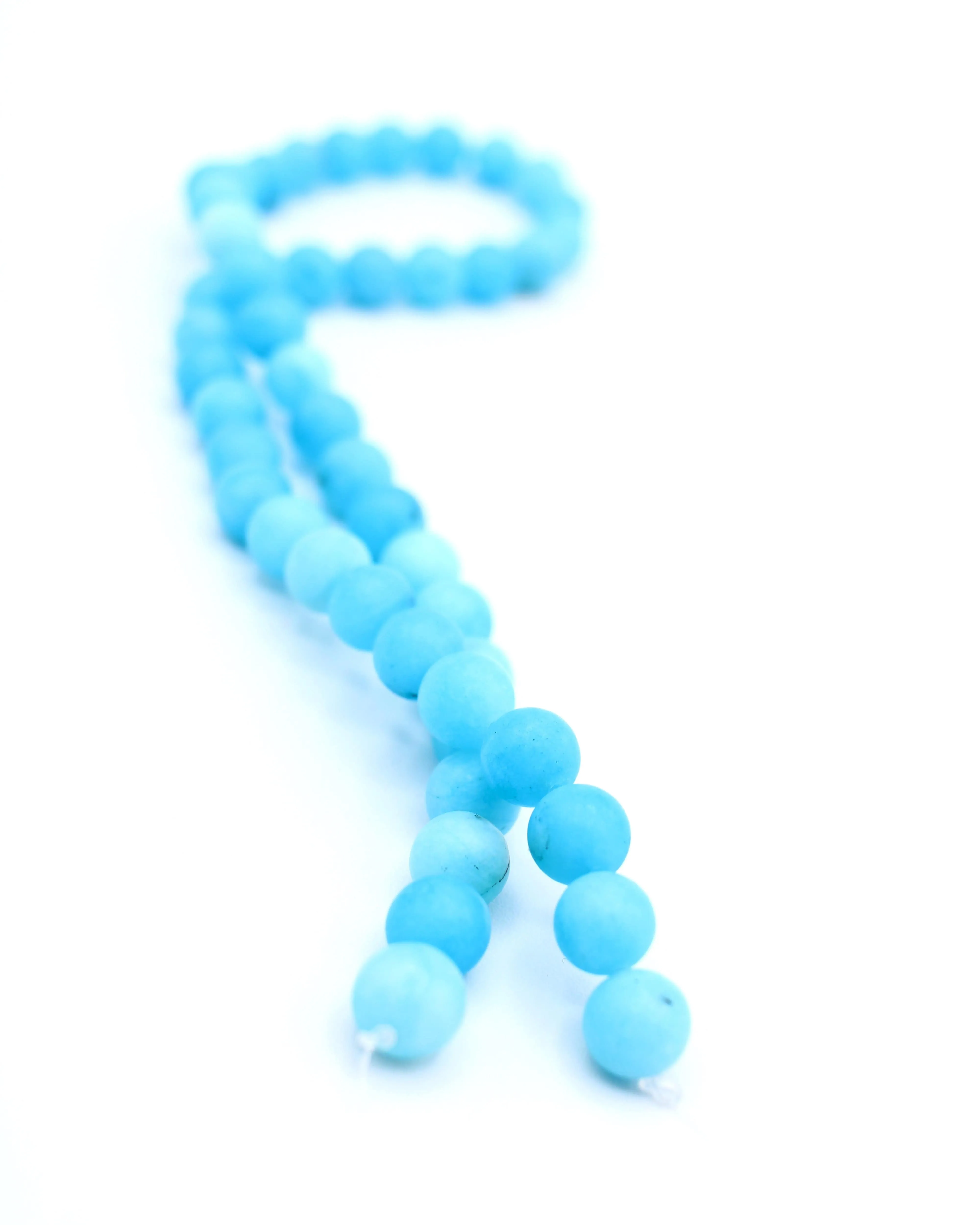 Blue Dyed Quartz Bead Strand