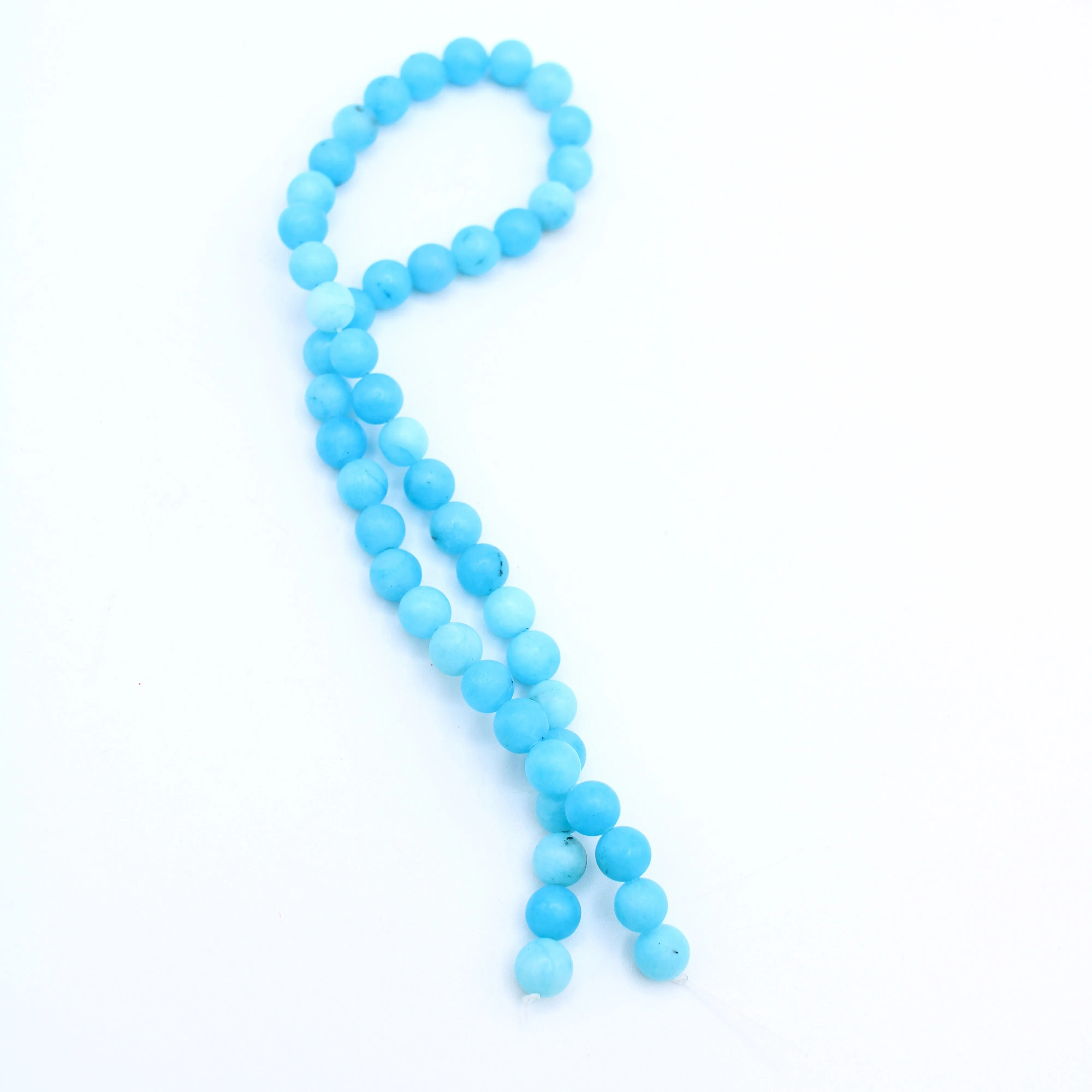 Blue Dyed Quartz Bead Strand