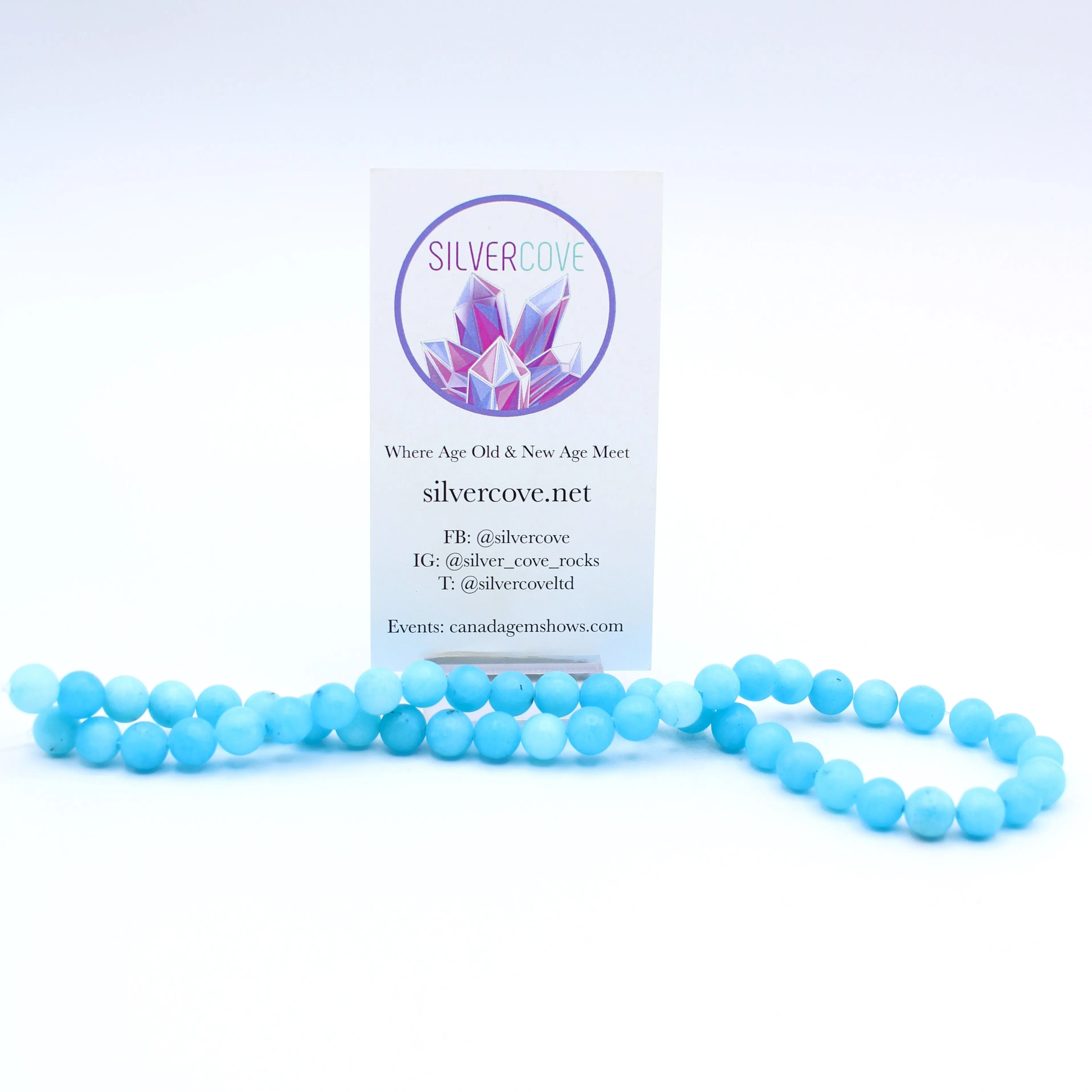 Blue Dyed Quartz Bead Strand